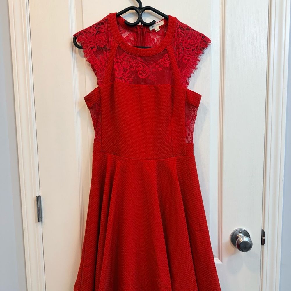 Just Me Red Lace Dress